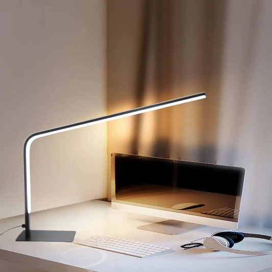USB powered LED reading desk lamp with eye protection design, adjustable brightness and color change, suitable for home office a