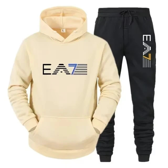 Men's Tracksuit Set: Stylish, Comfortable, and Casual - Autumn/Winter Men's Sportswear Set with Jacket and Pants (Two-Piece Set)
