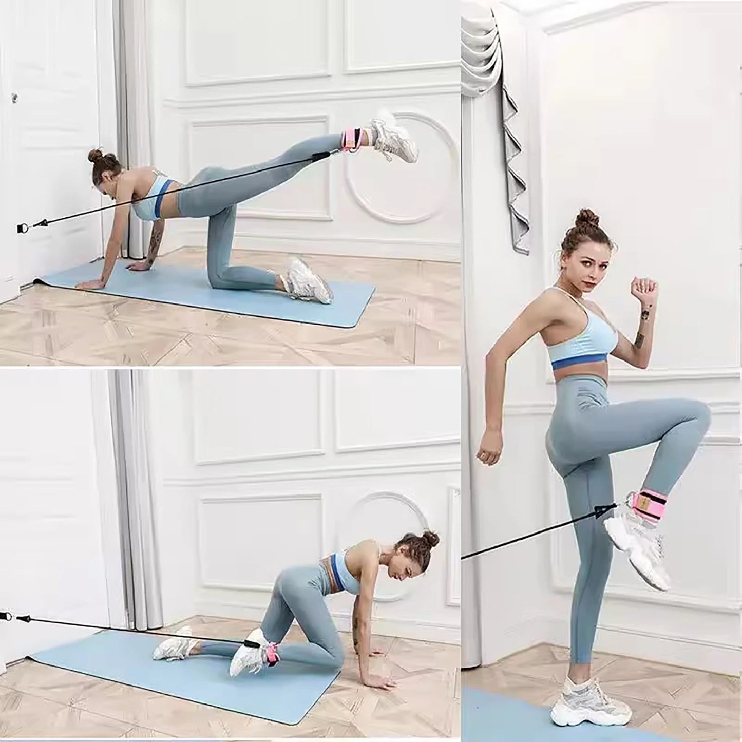 1PC Padded Ankle Straps Ankle Straps for Cable Machines Double D-Ring Fitness Ankle Cuffs for Gym Workouts Rebate Leg Extensions