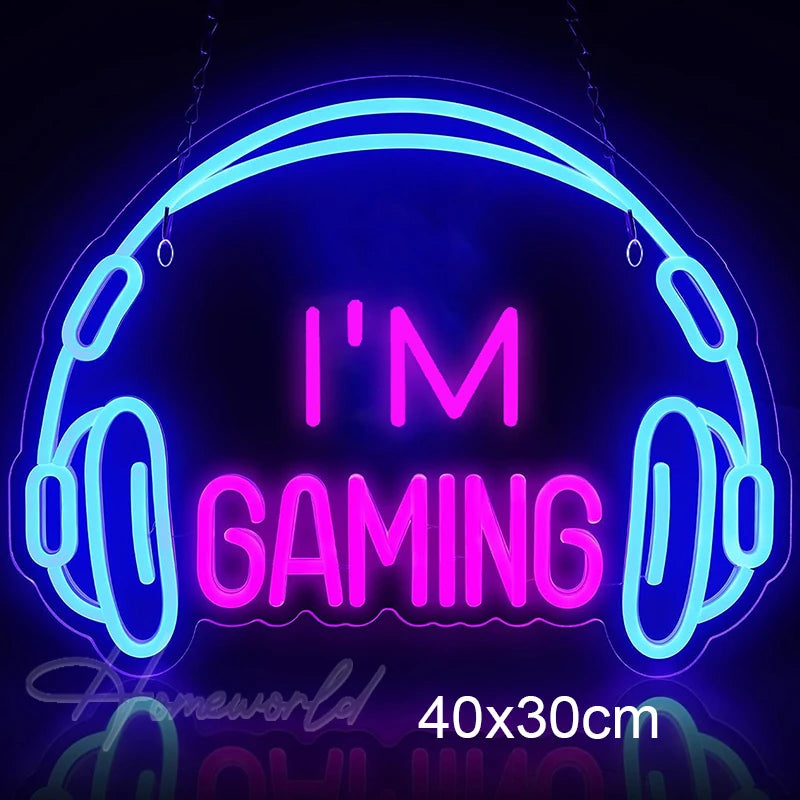 Arcade Neon Sign LED Game Room Handle Neon Light Wall Decor Gamer Teen Shop Internet Cafes USB port Party Birthday Gift