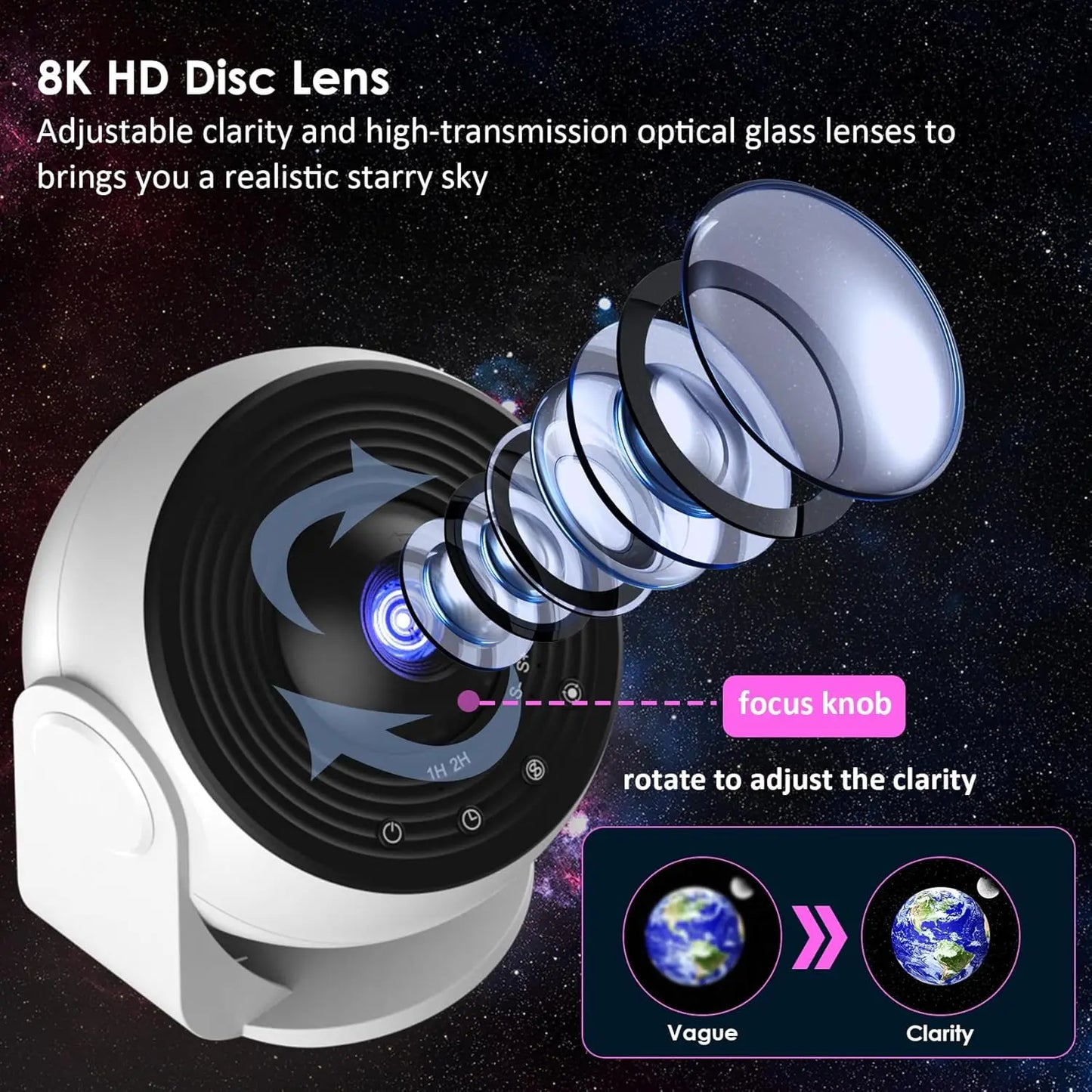 Bedroom Galaxy Projector Pro, Home Planetarium Projector Lamp Star Projector Pro Kids Adult Room Decoration with Timer Bluetooth