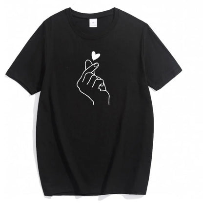 Cute Print Solid Crew Neck T-Shirt, Short Sleeve Casual Every Day Top For All Season, Women's Clothing