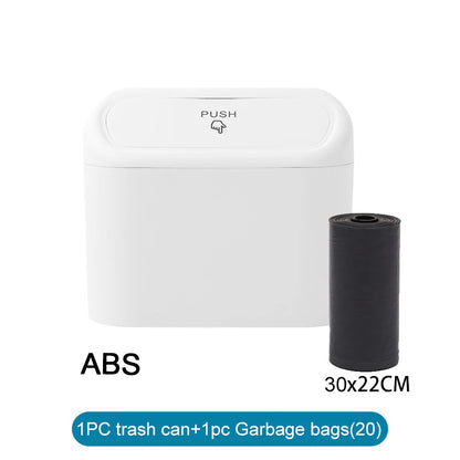 1/2/3Pcs Car Trash Can (with Lid) Contains 60 (300) Garbage Bags, Small Car Trash Can, Leak-proof Mini Car Accessories