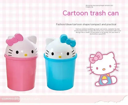 New Sanrio Hello Kitty Dustbin Trash Can Rubbish Bin Garbage Binsanrio Kawaii Trash Paper Basket Can Living Room Bedroom