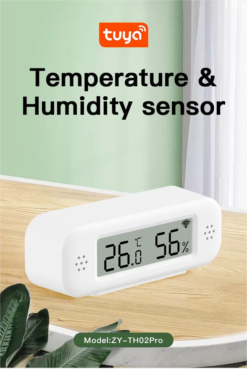 Tuya WiFi Mini Temperature Humidity For Smart Home Thermometer Hygrometer APP Remote Alarm Work with Google Home Yandex Alexa