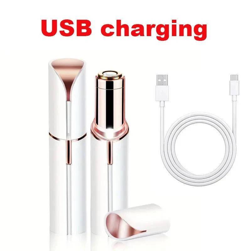 HOMEFISH Lipstick-Shaped Electric Hair Remover Eyebrow Shaper Women's Hair Removal Device Mini Facial Hair Removal Instrument