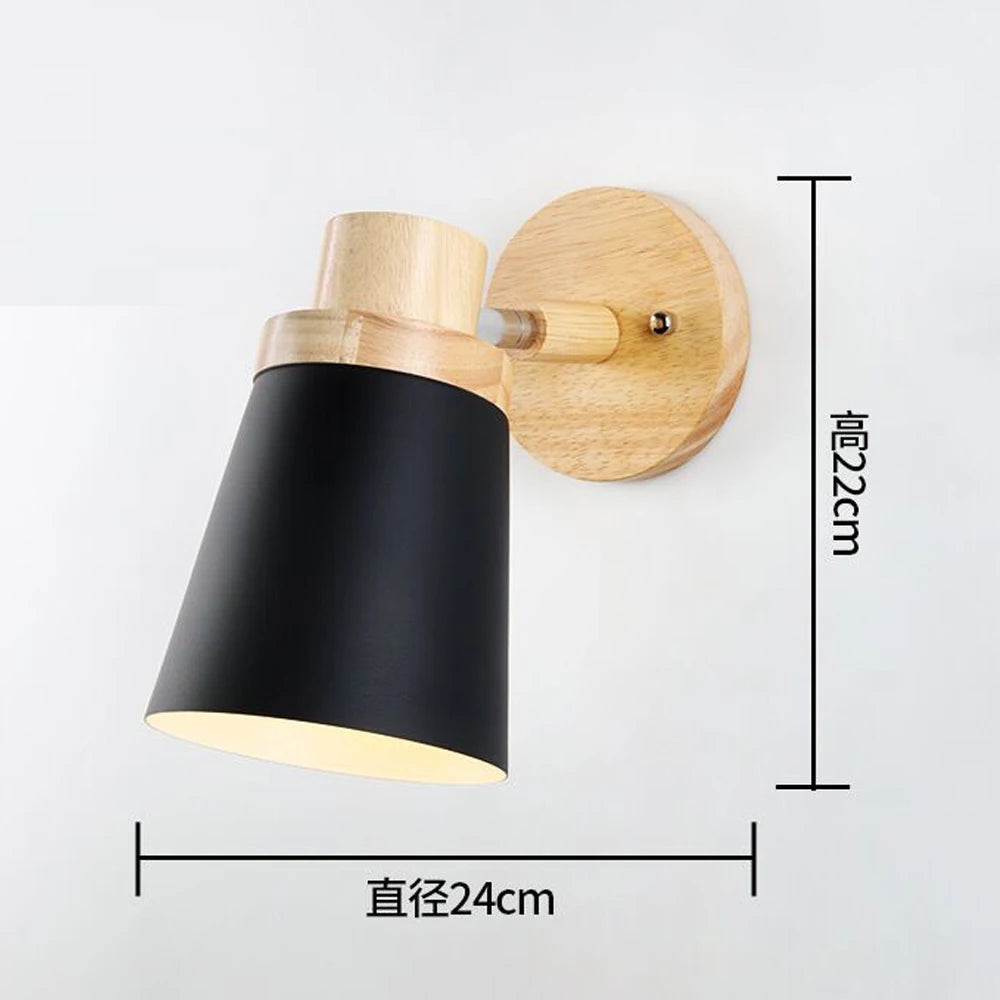 Nordic LED Wall Lamp Wood Creative Lighting Fixture Guest Room Balcony Staircase Sconce Bedroom Bedside Decor Light chandelier