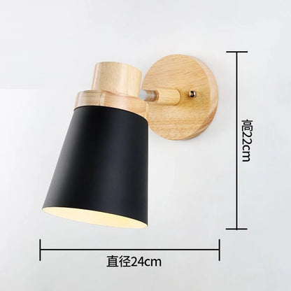 Nordic LED Wall Lamp Wood Creative Lighting Fixture Guest Room Balcony Staircase Sconce Bedroom Bedside Decor Light chandelier