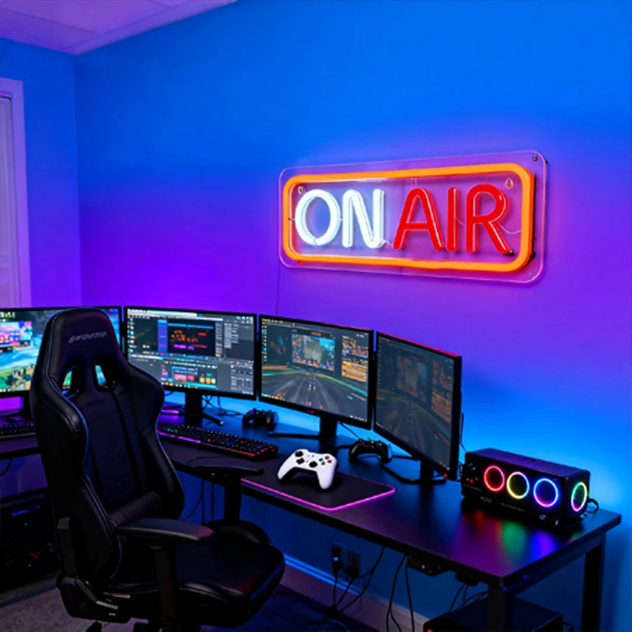 On Air Led Neon Sign, Used For Wall Decor, Game Player Live Broadcast, Music Studio, Recording Studio, Bar, Party Wall Lamp.