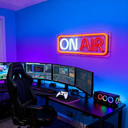 On Air Led Neon Sign, Used For Wall Decor, Game Player Live Broadcast, Music Studio, Recording Studio, Bar, Party Wall Lamp.