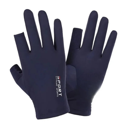 1 Pair Outdoor Sport Fishing Gloves Touch Screen Thin Anti Uv Protective Gear Motorcycle Racing Gloves Ice Slip Breathable