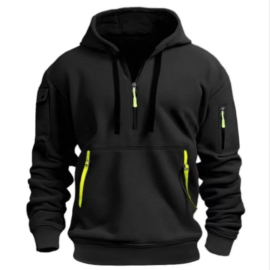 Men's Hoodies Aesthetic Fashion Multi-pocket Zipper Brand Streetwear Plus Size Loose Pullover Clothing Men Sweatshirts 2024 New