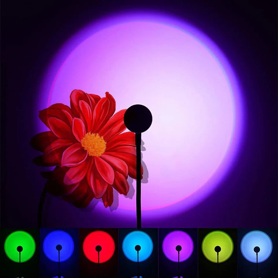 USB Sunset Lamp LED Rainbow Neon Night Light Projector Photography Wall Atmosphere Lighting for Bedroom Room Decor Nightlights