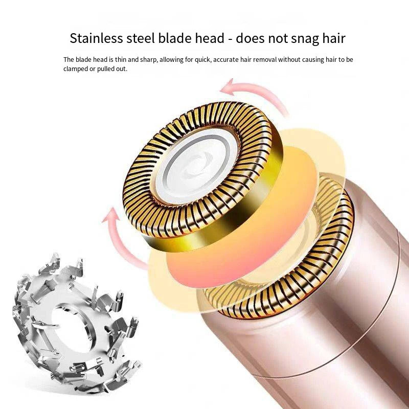 HOMEFISH Lipstick-Shaped Electric Hair Remover Eyebrow Shaper Women's Hair Removal Device Mini Facial Hair Removal Instrument