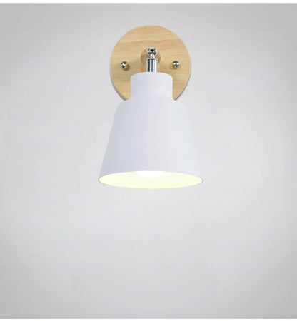 Nordic Wall Light Indoor DIY E27 Wooden 6 Colors EU/UL Plug 350° Wall Lamps for Living Room Bedroom Aisle Sconce Fixtures