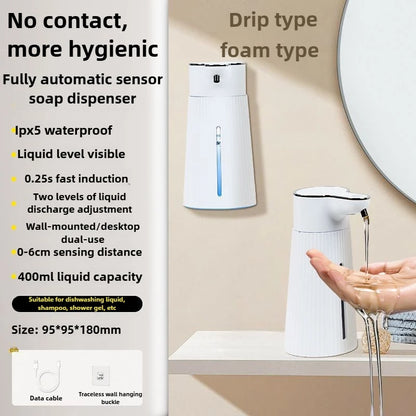 Automatic Soap Dispenser Touchless Foaming Soap Dispenser 350ml USB Rechargeable Electric 4 Level Adjustable Foam Soap Dispenser