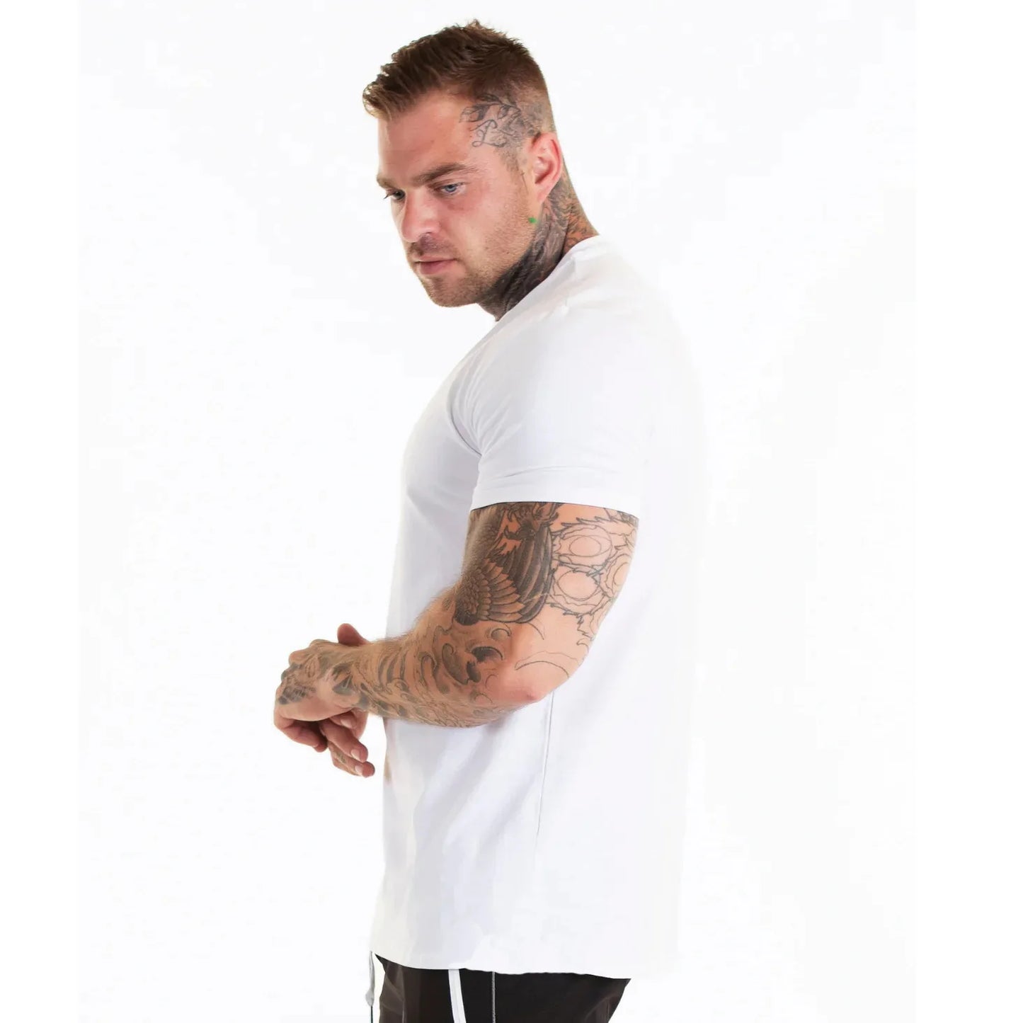 Men Muscle Shirts Slim Fit Cotton Tshirt for Men Workout Fitness Sports Top Tees Casual T Shirt