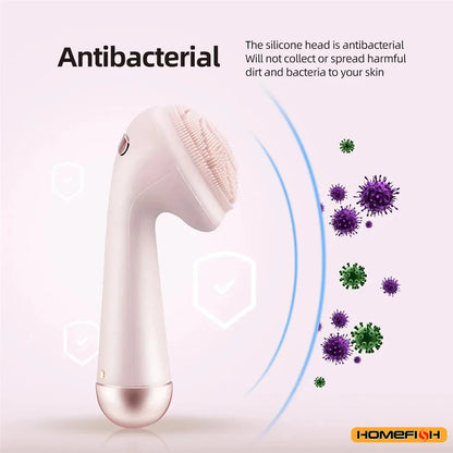 Rechargeable Electric Silicone Facial Cleansing Brush – Waterproof Vibration Massage Tool for Deep Pore Cleansing