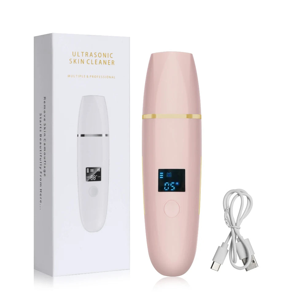 Ultrasonic Skin Scrubber Remover Blackhead Ultrasonic Peeling Facial Scrubber Shovel Deep Cleaning Face Lifting Remove Pore Acne