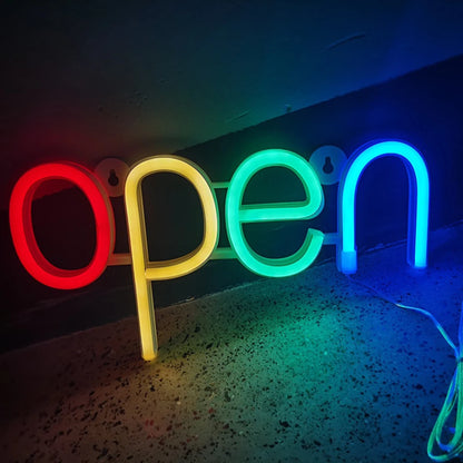 Business Sign Open Neon Sign LED Night Light Hanging Window Shop Cafe Bar Restaurant Decoration Personalized Neon Lamp Gifts