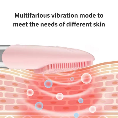 Square Electric Facial Cleansing Brush Silicone Rechargeable Introducer Beauty Device Ultrasonic Face Cleaning Massage Tool