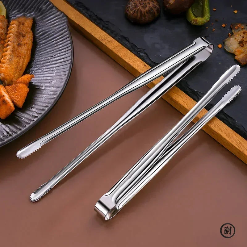 Super Grip Non-Slip Kitchen Tongs - Wide-Tip Stainless Steel Design for Effortless Cooking, Grilling & Serving
