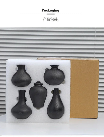 5-piece Set of Simple Ceramic Vases, Fresh Small Vases, Desktop Decorations, Simple Porch, TV Cabinet, Home Crafts