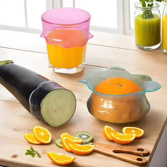 Silicone Stretch Lids Set Reusable Food Petal Shaped Bowl Covers, Elastic Food Container Lids Covers Keep Food Fresh