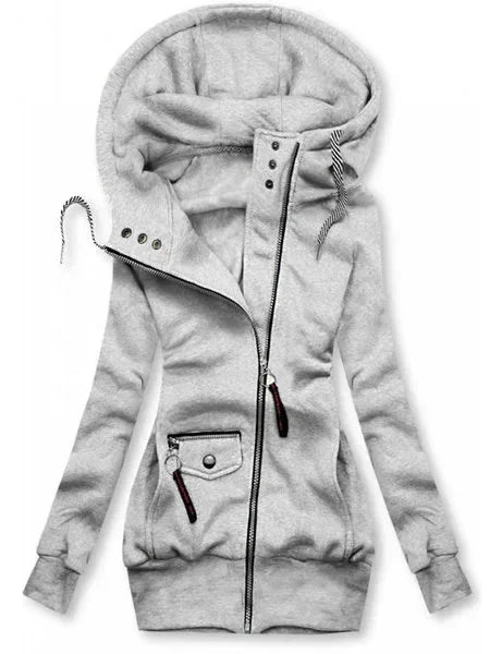 Women Oversize Hoodies Sweatshirts Pullovers Hoodie Female Patchwork Sweatshirt Autumn Warm Hoody Zipper UP Tops