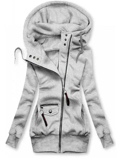 Women Oversize Hoodies Sweatshirts Pullovers Hoodie Female Patchwork Sweatshirt Autumn Warm Hoody Zipper UP Tops