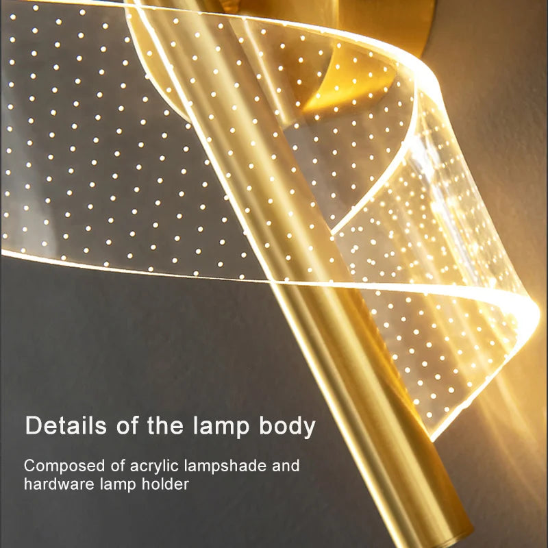 Nordic LED Wall Lamp Indoor Lighting For Bedroom Bedside Parlor Background Wall Light Modern Indoor Decoration Sconces