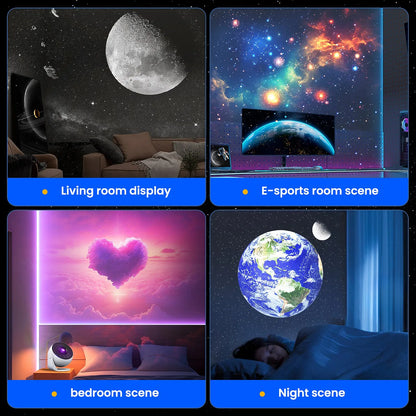 2025 Newest Planetarium Galaxy Star Projector Pro Version, 360° Rotation with Speed Change, HD Image LED Light for Room Ceiling