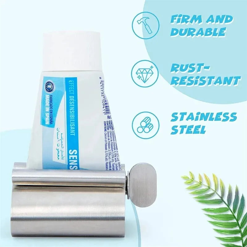 1pc Stainless Steel Wringer Roller Rotate Dispenser for Ointments Cosmetics Bathroom Accessories Toothpaste Squeezer Tube Roller