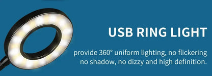 LED Desk Clip Study Lamp USB 3 Colours Adjustable Bedside Desk Night Lamp Multi-purpose Flexible Black Reading Lights