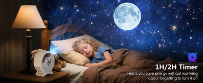AURORA LIGHTING 3D Galaxy Projector 60 Scenes Adjustable Focal Planetarium Projector Ceiling Projector for Kids Room Adult Party