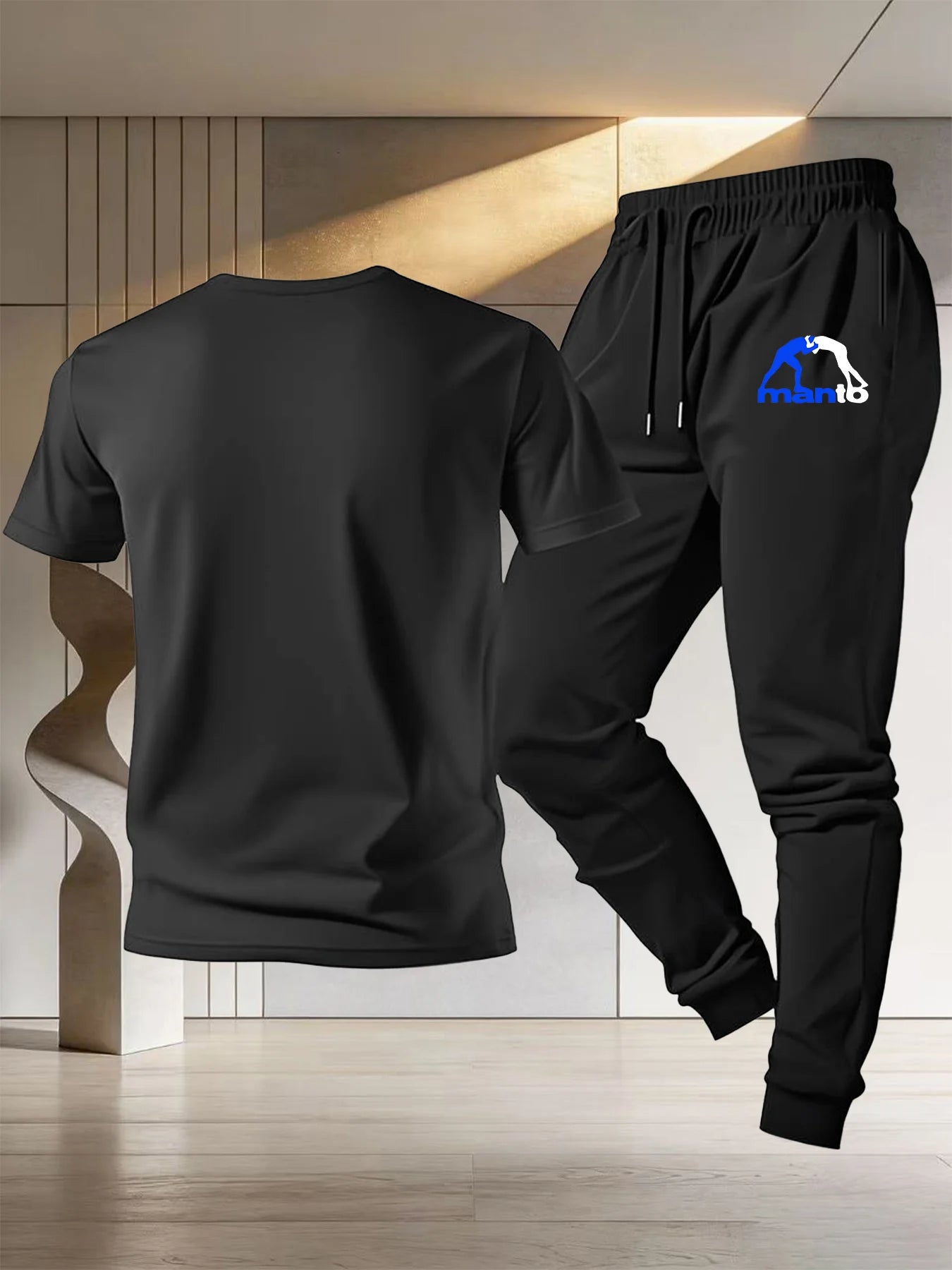 Men's and Women's Wrestling Sportswear Design - Cotton T-Shirt + Thin Pants - Training Fitness Combat and Boxing Clothing