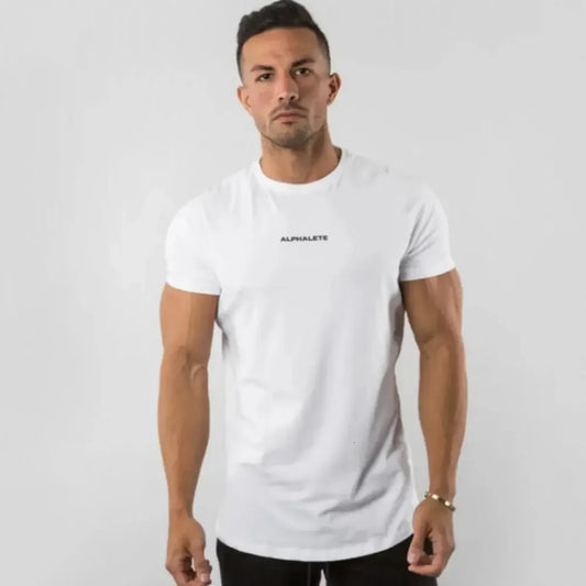 Retro GYM Men's Slim Fit Gym Cotton Muscle Fit T Shirts for Fitness Bodybuilding and Sport Training Summer Casual Clothing