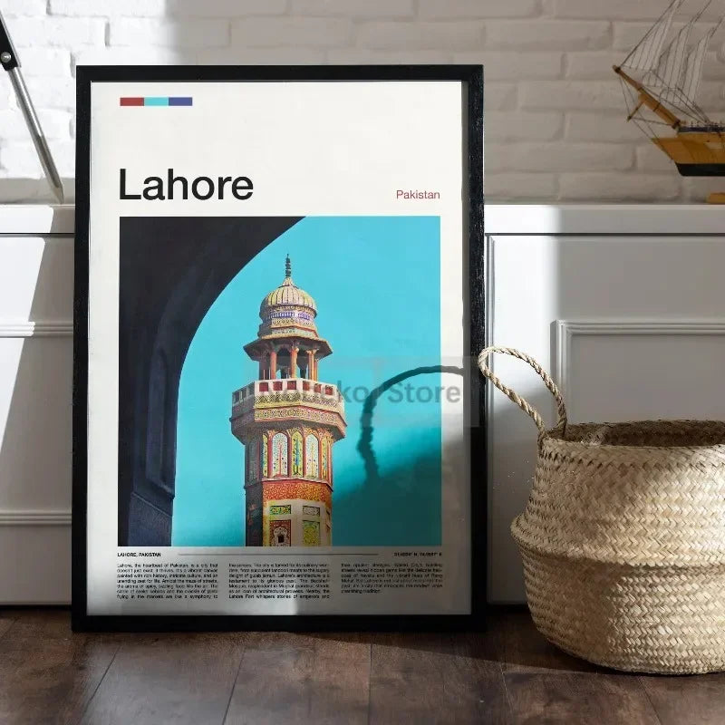 Canvas Painting Wall Art Pictures Asia Pakistan Travel Posters Lahore Karachi City Landscape Prints Home Room Modern Decor Gift