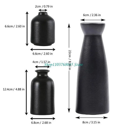 R53F 3Pcs Ceramics Vases for Florals Decoration Contemporary Geometrics Living Room Centerpieces
