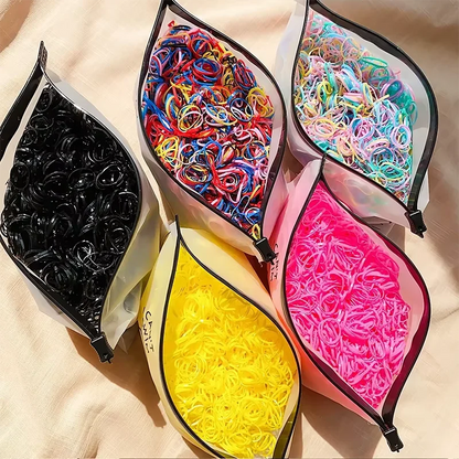 500Pcs/Set Girls Colourful Elastic Disposable Soft Rubber Band Hair Tie Headband Children Ponytail Holder Bands Kids Accessories