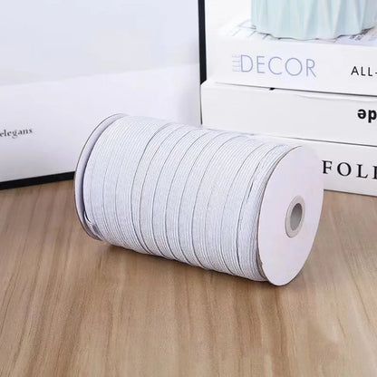 5yards/Lot 3/6/8/10/12mm White/Black High Elastic Sewing Elastic Band Fiat Rubber Band Waist Band Stretch Rope Elastic Ribbon