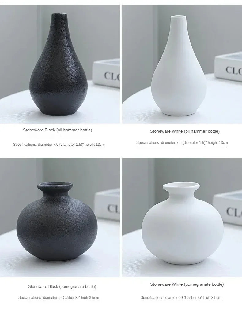 5-piece Set of Simple Ceramic Vases, Fresh Small Vases, Desktop Decorations, Simple Porch, TV Cabinet, Home Crafts