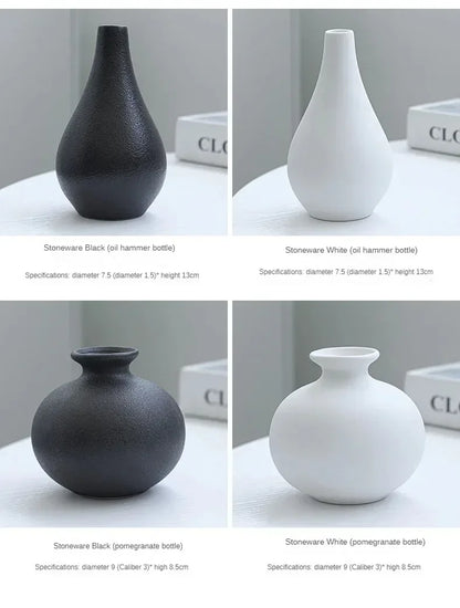 5-piece Set of Simple Ceramic Vases, Fresh Small Vases, Desktop Decorations, Simple Porch, TV Cabinet, Home Crafts