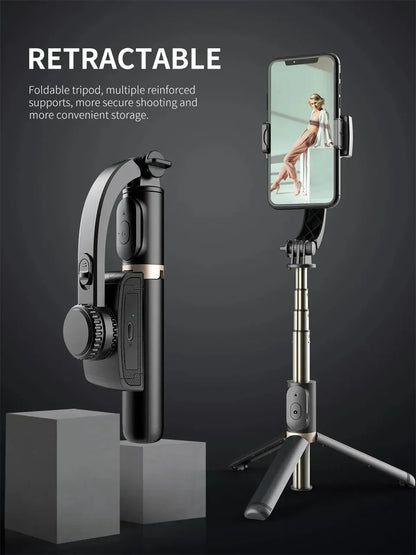 Q08 Gimbal Stabilizer Mobile Phone Video Stabilizer Bluetooth Selfie Stick Tripod for Smartphone Live Vertical Shooting Bracket