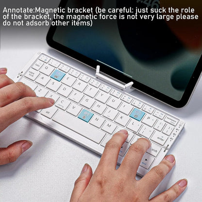 Foldable Bluetooth Keyboard with Magnetic Stand Aluminum Alloy Mini Folding Keyboard Rechargeable Keyboard for Tablet,iPad