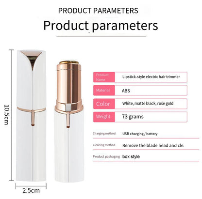 HOMEFISH Lipstick-Shaped Electric Hair Remover Eyebrow Shaper Women's Hair Removal Device Mini Facial Hair Removal Instrument