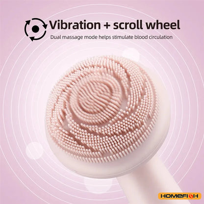 Rechargeable Electric Silicone Facial Cleansing Brush – Waterproof Vibration Massage Tool for Deep Pore Cleansing