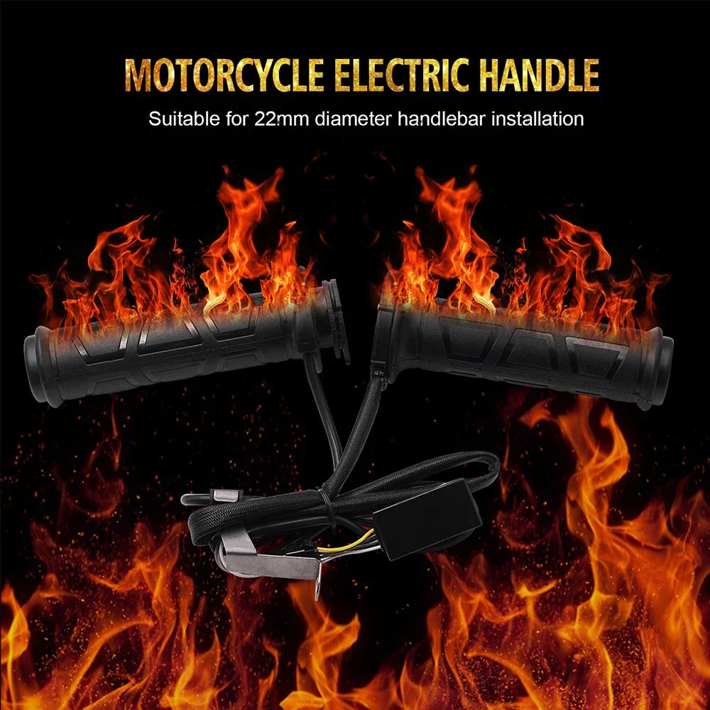 Motorcycle Hand Heated Grips Electric Molded Grips Scooter Moped Bar Hand Warmer 22mm motocross vespa Adjustable Hot Grip Handle