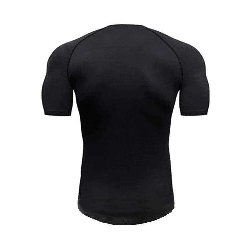 Mens Running T-shirts Solid Slim Fit V-neck Fitness T Shirt Tight Gym Clothing Bodybuilding Workout Quick Dry Training Tee Shirt