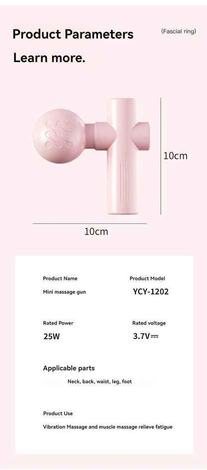 2025 New USB Mini Massage Gun Fascia Machine Muscle Relaxation Vibrating Gun Rod Massage Fitness Equipment Neck Grab Fascia Gun